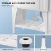 imageVINGLI 20Gallon Utility Sink Laundry Tub for Washing Room Freestanding Utility Sink with Stainless Steel Faucet 224quotD x 323quotW x 496quotHFaucet included WhiteWhite