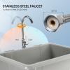 imageVINGLI 20Gallon Utility Sink Laundry Tub for Washing Room Freestanding Utility Sink with Stainless Steel Faucet 224quotD x 323quotW x 496quotHFaucet included WhiteGray