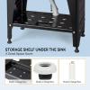imageVINGLI 20Gallon Utility Sink Laundry Tub for Washing Room Freestanding Utility Sink with Stainless Steel Faucet 224quotD x 323quotW x 496quotHFaucet included WhiteBlack