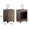 imageVINGLI 24Inch Laundry Sink with Cabinet and PullOut Sprayer Faucet Stainless Steel Utility Sink with Cabinet White Cabinet with Sink for Laundry ampamp Utility Room Kitchen Bathroom BasementBrown