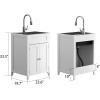 imageVINGLI 24Inch Laundry Sink with Cabinet and PullOut Sprayer Faucet Stainless Steel Utility Sink with Cabinet White Cabinet with Sink for Laundry ampamp Utility Room Kitchen Bathroom BasementWhite