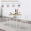 imageVINGLI 315quot Drop Leaf Dining Table 3 Pieces for Small SpaceSmall Kitchen Table Set for 2Round Folding Table with 2 Chairs for HomeKitchenApartmentWhiteampampOakWhiteoak