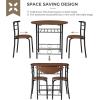 imageVINGLI 315quot Drop Leaf Dining Table 3 Pieces for Small SpaceSmall Kitchen Table Set for 2Round Folding Table with 2 Chairs for HomeKitchenApartmentWhiteampampOakBlackbrown