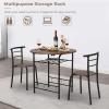 imageVINGLI 315quot Drop Leaf Dining Table 3 Pieces for Small SpaceSmall Kitchen Table Set for 2Round Folding Table with 2 Chairs for HomeKitchenApartmentWhiteampampOakBlackbrown