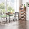 imageVINGLI 315quot Drop Leaf Dining Table 3 Pieces for Small SpaceSmall Kitchen Table Set for 2Round Folding Table with 2 Chairs for HomeKitchenApartmentWhiteampampOakBlackbrown