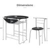 imageVINGLI 315quot Drop Leaf Dining Table 3 Pieces for Small SpaceSmall Kitchen Table Set for 2Round Folding Table with 2 Chairs for HomeKitchenApartmentWhiteampampOakSilverblack