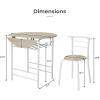 imageVINGLI 315quot Drop Leaf Dining Table 3 Pieces for Small SpaceSmall Kitchen Table Set for 2Round Folding Table with 2 Chairs for HomeKitchenApartmentWhiteampampOakWhiteoak
