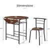imageVINGLI 315quot Drop Leaf Dining Table 3 Pieces for Small SpaceSmall Kitchen Table Set for 2Round Folding Table with 2 Chairs for HomeKitchenApartmentWhiteampampOakBlackbrown