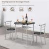 imageVINGLI 315quot Drop Leaf Dining Table 3 Pieces for Small SpaceSmall Kitchen Table Set for 2Round Folding Table with 2 Chairs for HomeKitchenApartmentWhiteampampOakSilverblack
