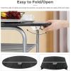 imageVINGLI 315quot Drop Leaf Dining Table 3 Pieces for Small SpaceSmall Kitchen Table Set for 2Round Folding Table with 2 Chairs for HomeKitchenApartmentWhiteampampOakSilverblack