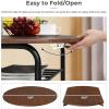 imageVINGLI 315quot Drop Leaf Dining Table 3 Pieces for Small SpaceSmall Kitchen Table Set for 2Round Folding Table with 2 Chairs for HomeKitchenApartmentWhiteampampOakBlackbrown
