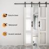 imageVINGLI 36in x 84in Glass Barn Door with 66ft Sliding Barn Door Hardware Kit ampampHandles PreDrilled Holes Easy Assembly Solid Wood Slab White Sliding Door Double 18quotx84quot Doors  66 Track Kit