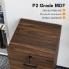imageVINGLI 3Drawer File Cabinet with Lock Wood Rolling Filing Cabinets for Home Office Mobile Printer Stand Under Desk File Organizer for Letter Sized Files 26quot HCaster Included OakDark Brown
