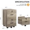 imageVINGLI 3Drawer File Cabinet with Lock Wood Rolling Filing Cabinets for Home Office Mobile Printer Stand Under Desk File Organizer for Letter Sized Files 26quot HCaster Included OakRustic Gray