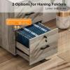 imageVINGLI 3Drawer File Cabinet with Lock Wood Rolling Filing Cabinets for Home Office Mobile Printer Stand Under Desk File Organizer for Letter Sized Files 26quot HCaster Included OakRustic Gray