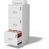 imageVINGLI 3Drawer File Cabinet with Lock Wood Rolling Filing Cabinets for Home Office Mobile Printer Stand Under Desk File Organizer for Letter Sized Files 26quot HCaster Included OakClassic White