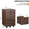 imageVINGLI 3Drawer File Cabinet with Lock Wood Rolling Filing Cabinets for Home Office Mobile Printer Stand Under Desk File Organizer for Letter Sized Files 26quot HCaster Included OakDark Brown