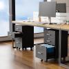 imageVINGLI 3Drawer File Cabinet with Lock Wood Rolling Filing Cabinets for Home Office Mobile Printer Stand Under Desk File Organizer for Letter Sized Files 26quot HCaster Included OakClassic Black