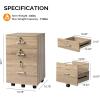 imageVINGLI 3Drawer File Cabinet with Lock Wood Rolling Filing Cabinets for Home Office Mobile Printer Stand Under Desk File Organizer for Letter Sized Files 26quot HCaster Included OakOak