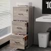imageVINGLI 3Drawer File Cabinet with Lock Wood Rolling Filing Cabinets for Home Office Mobile Printer Stand Under Desk File Organizer for Letter Sized Files 26quot HCaster Included OakRustic Gray