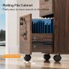 imageVINGLI 3Drawer File Cabinet with Lock Wood Rolling Filing Cabinets for Home Office Mobile Printer Stand Under Desk File Organizer for Letter Sized Files 26quot HCaster Included OakDark Brown
