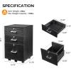 imageVINGLI 3Drawer File Cabinet with Lock Wood Rolling Filing Cabinets for Home Office Mobile Printer Stand Under Desk File Organizer for Letter Sized Files 26quot HCaster Included OakClassic Black