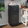imageVINGLI 3Drawer File Cabinet with Lock Wood Rolling Filing Cabinets for Home Office Mobile Printer Stand Under Desk File Organizer for Letter Sized Files 26quot HCaster Included OakClassic Black