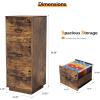 imageVINGLI 3Drawer File Cabinet with Lock Wood Rolling Filing Cabinets for Home Office Mobile Printer Stand Under Desk File Organizer for Letter Sized Files 26quot HCaster Included OakRustic Brown