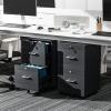 imageVINGLI 3Drawer File Cabinet with Lock Wood Rolling Filing Cabinets for Home Office Mobile Printer Stand Under Desk File Organizer for Letter Sized Files 26quot HCaster Included OakClassic Black