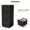 imageVINGLI 3Drawer File Cabinet with Lock Wood Rolling Filing Cabinets for Home Office Mobile Printer Stand Under Desk File Organizer for Letter Sized Files 26quot HCaster Included OakClassic Black