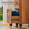 imageVINGLI 3Drawer File Cabinet with Lock Wood Rolling Filing Cabinets for Home Office Mobile Printer Stand Under Desk File Organizer for Letter Sized Files 26quot HCaster Included OakWalnut
