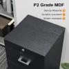 imageVINGLI 3Drawer File Cabinet with Lock Wood Rolling Filing Cabinets for Home Office Mobile Printer Stand Under Desk File Organizer for Letter Sized Files 26quot HCaster Included OakClassic Black