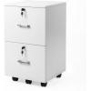 imageVINGLI 3Drawer File Cabinet with Lock Wood Rolling Filing Cabinets for Home Office Mobile Printer Stand Under Desk File Organizer for Letter Sized Files 26quot HCaster Included OakClassic White