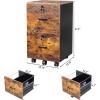 imageVINGLI 3Drawer File Cabinet with Lock Wood Rolling Filing Cabinets for Home Office Mobile Printer Stand Under Desk File Organizer for Letter Sized Files 26quot HCaster Included OakRustic Brown  Black