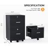 imageVINGLI 3Drawer File Cabinet with Lock Wood Rolling Filing Cabinets for Home Office Mobile Printer Stand Under Desk File Organizer for Letter Sized Files 26quot HCaster Included OakClassic Black