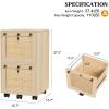 imageVINGLI 3Drawer File Cabinet with Lock Wood Rolling Filing Cabinets for Home Office Mobile Printer Stand Under Desk File Organizer for Letter Sized Files 26quot HCaster Included OakRattan Oak