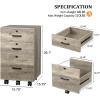 imageVINGLI 3Drawer File Cabinet with Lock Wood Rolling Filing Cabinets for Home Office Mobile Printer Stand Under Desk File Organizer for Letter Sized Files 26quot HCaster Included OakRustic Gray