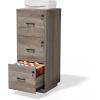 imageVINGLI 3Drawer File Cabinet with Lock Wood Rolling Filing Cabinets for Home Office Mobile Printer Stand Under Desk File Organizer for Letter Sized Files 26quot HCaster Included OakRustic Gray