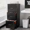 imageVINGLI 3Drawer File Cabinet with Lock Wood Rolling Filing Cabinets for Home Office Mobile Printer Stand Under Desk File Organizer for Letter Sized Files 26quot HCaster Included OakClassic Black