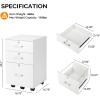 imageVINGLI 3Drawer File Cabinet with Lock Wood Rolling Filing Cabinets for Home Office Mobile Printer Stand Under Desk File Organizer for Letter Sized Files 26quot HCaster Included OakClassic White