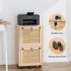 imageVINGLI 3Drawer File Cabinet with Lock Wood Rolling Filing Cabinets for Home Office Mobile Printer Stand Under Desk File Organizer for Letter Sized Files 26quot HCaster Included OakRattan Oak