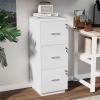 imageVINGLI 3Drawer File Cabinet with Lock Wood Rolling Filing Cabinets for Home Office Mobile Printer Stand Under Desk File Organizer for Letter Sized Files 26quot HCaster Included OakClassic White