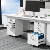 imageVINGLI 3Drawer File Cabinet with Lock Wood Rolling Filing Cabinets for Home Office Mobile Printer Stand Under Desk File Organizer for Letter Sized Files 26quot HCaster Included OakClassic White