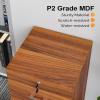 imageVINGLI 3Drawer File Cabinet with Lock Wood Rolling Filing Cabinets for Home Office Mobile Printer Stand Under Desk File Organizer for Letter Sized Files 26quot HCaster Included OakWalnut
