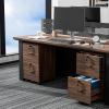 imageVINGLI 3Drawer File Cabinet with Lock Wood Rolling Filing Cabinets for Home Office Mobile Printer Stand Under Desk File Organizer for Letter Sized Files 26quot HCaster Included OakDark Brown