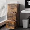 imageVINGLI 3Drawer File Cabinet with Lock Wood Rolling Filing Cabinets for Home Office Mobile Printer Stand Under Desk File Organizer for Letter Sized Files 26quot HCaster Included OakRustic Brown