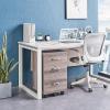 imageVINGLI 3Drawer File Cabinet with Lock Wood Rolling Filing Cabinets for Home Office Mobile Printer Stand Under Desk File Organizer for Letter Sized Files 26quot HCaster Included OakGray Oak
