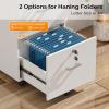 imageVINGLI 3Drawer File Cabinet with Lock Wood Rolling Filing Cabinets for Home Office Mobile Printer Stand Under Desk File Organizer for Letter Sized Files 26quot HCaster Included OakClassic White