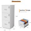 imageVINGLI 3Drawer File Cabinet with Lock Wood Rolling Filing Cabinets for Home Office Mobile Printer Stand Under Desk File Organizer for Letter Sized Files 26quot HCaster Included OakClassic White