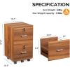 imageVINGLI 3Drawer File Cabinet with Lock Wood Rolling Filing Cabinets for Home Office Mobile Printer Stand Under Desk File Organizer for Letter Sized Files 26quot HCaster Included OakWalnut